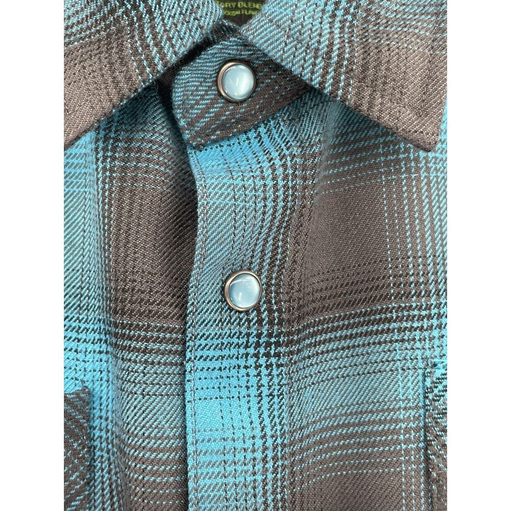Dixxon Flannel Co Shirt Youth Division Pearl Snap Shadow Plaid Youth Size Medium - Picture 10 of 11